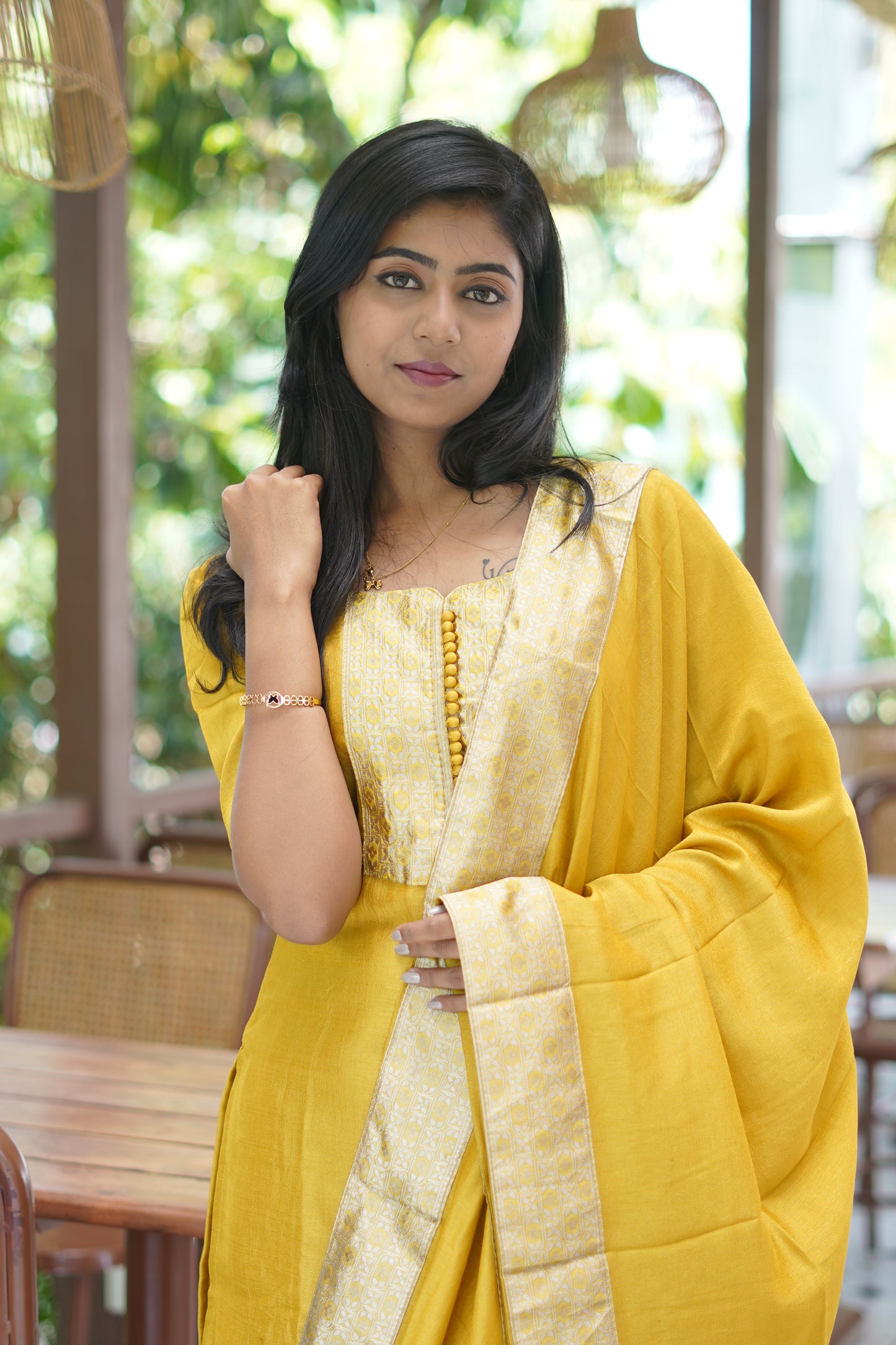 Premium Dupion Silk Salwar Set-(Top,Bottom,Duppatta)-Non Feeding Only