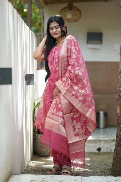 Premium Banarasi Salwar Set-(Top,Bottom,Duppatta)-Non Feeding Only