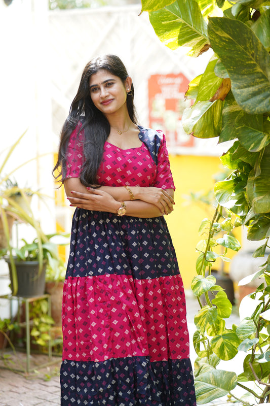 Premium Cotton Blend Flex Fabric  Maxi with Cotton lining (Feeding)