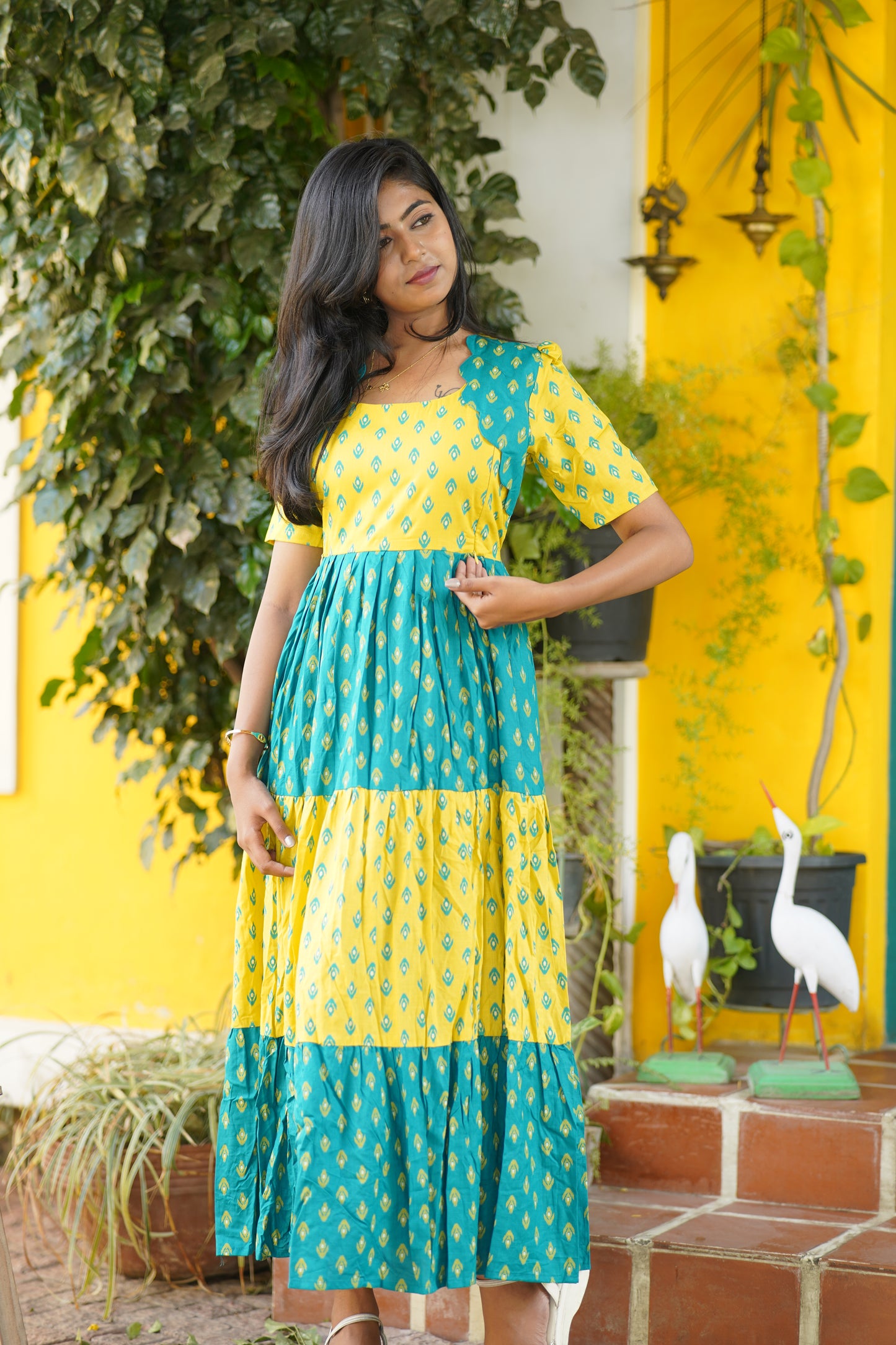 Premium Cotton Blend Flex Fabric  Maxi with Cotton lining (Feeding)