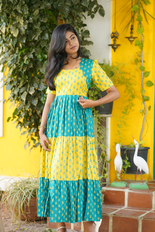 Premium Cotton Blend Flex Fabric  Maxi with Cotton lining (Feeding)