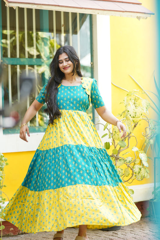 Premium Cotton Blend Flex Fabric  Maxi with Cotton lining (Feeding)