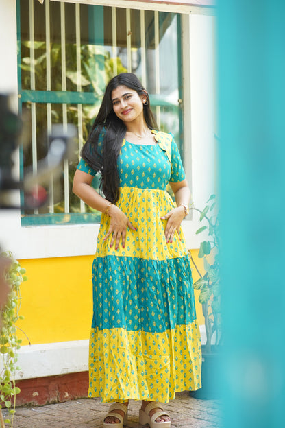 Premium Cotton Blend Flex Fabric  Maxi with Cotton lining (Feeding)