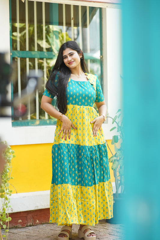 Premium Cotton Blend Flex Fabric  Maxi with Cotton lining (Feeding)