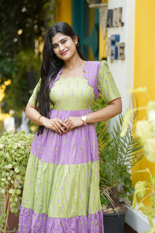 Premium Cotton Blend Flex Fabric  Maxi with Cotton lining (Feeding)