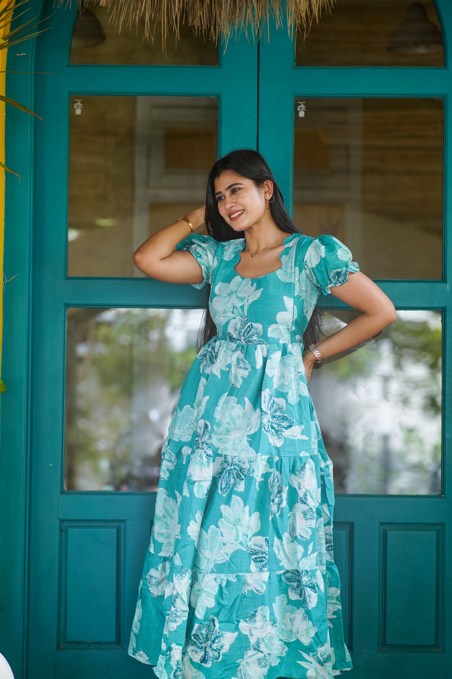 Premium Vatican Cotton 3-Tier Maxi Dress | Size M-3XL