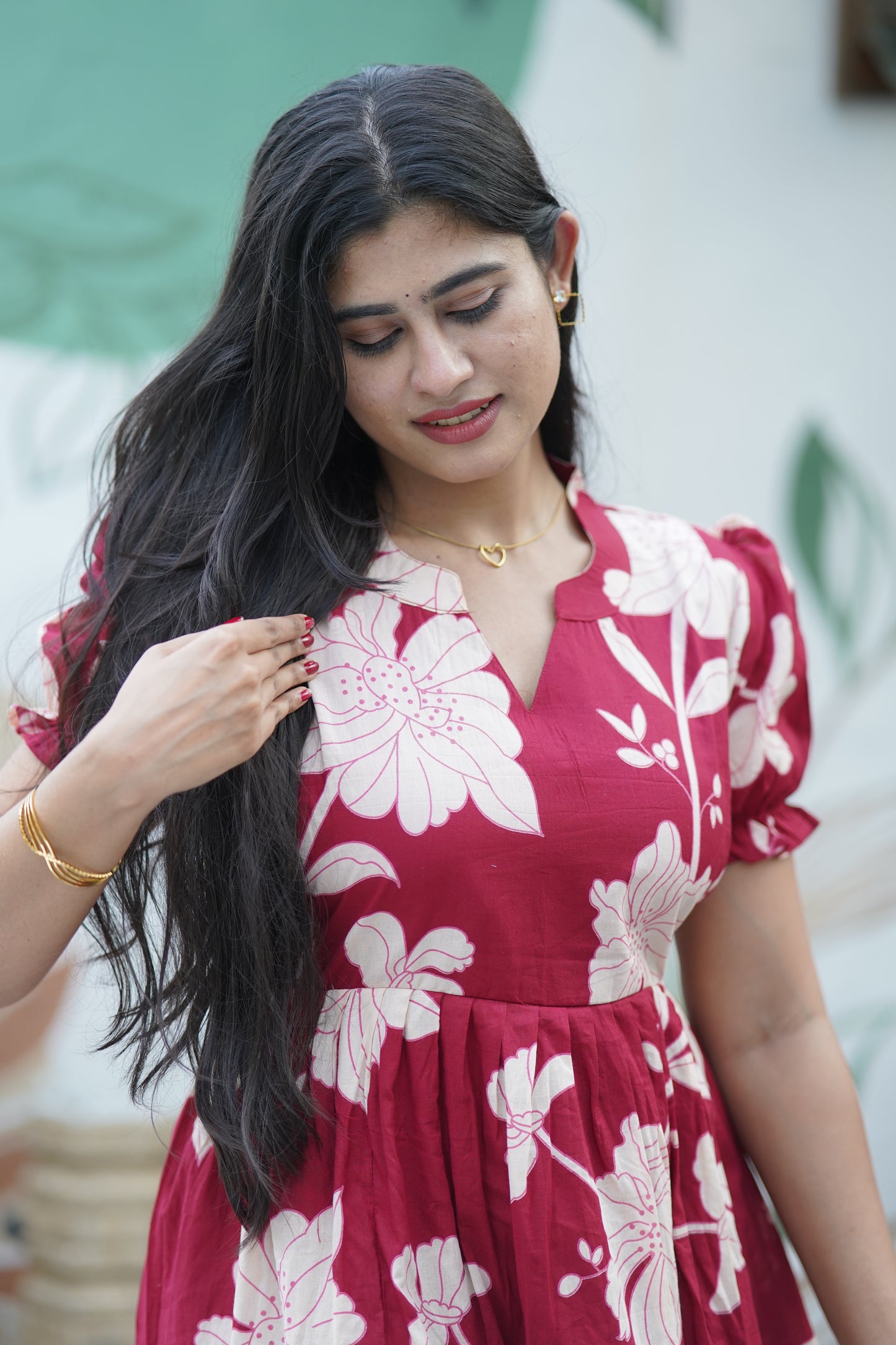 Premium Cotton Printed 3-Tier Maxi Dress | Size M-3XL FC0357