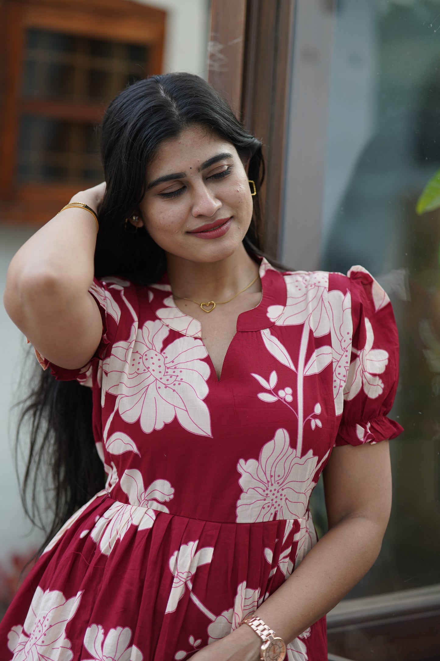 Premium Cotton Printed 3-Tier Maxi Dress | Size M-3XL FC0357