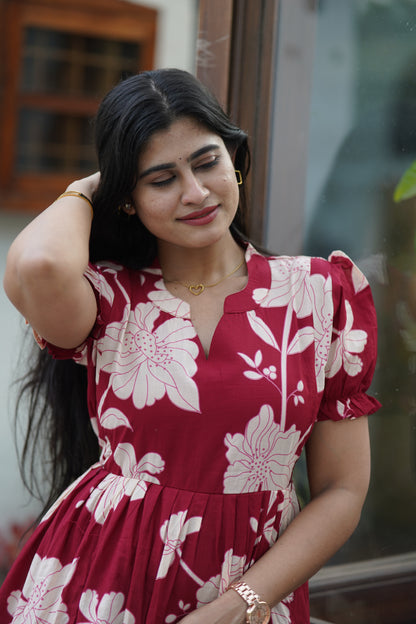 Premium Cotton Printed 3-Tier Maxi Dress | Size M-3XL FC0357