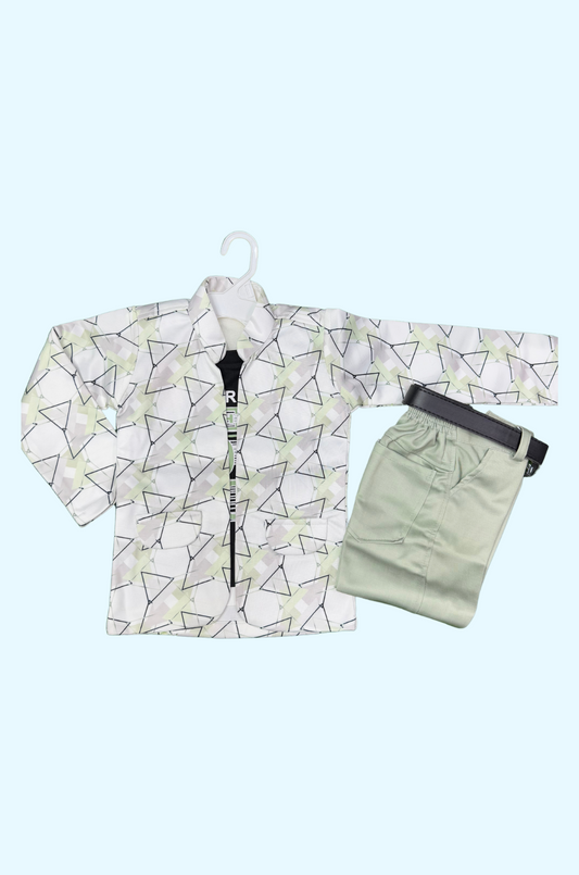 Green Colored Overcoat Set