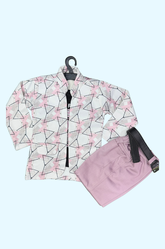 Pink Colored Overcoat Set