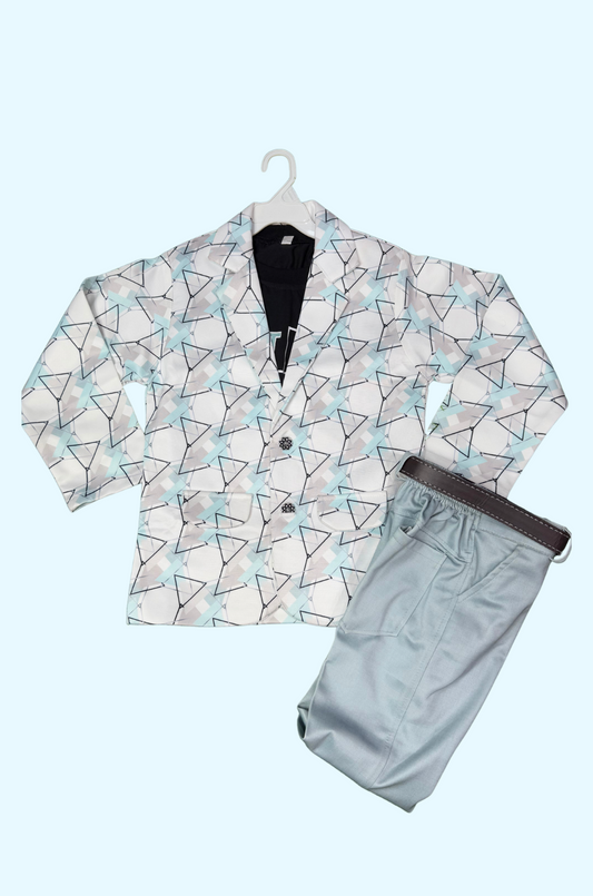 Blue Colored Over Coat Set