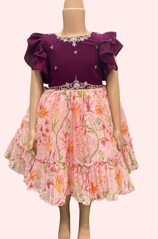 Floral Colored printed Frock -01