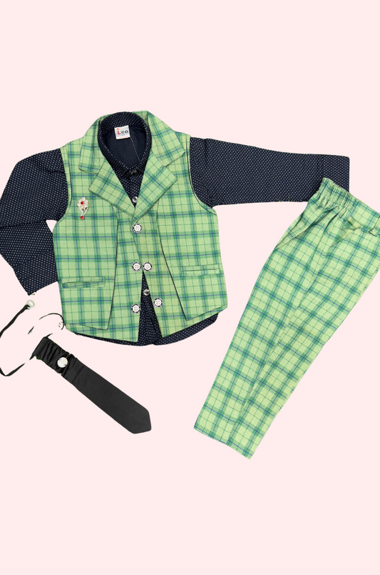 Green Checked Overcoat