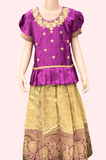 Violet Aari Worked Pattu Set