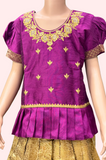 Violet Aari Worked Pattu Set