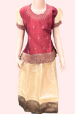 Maroon Stone worked Pattu set