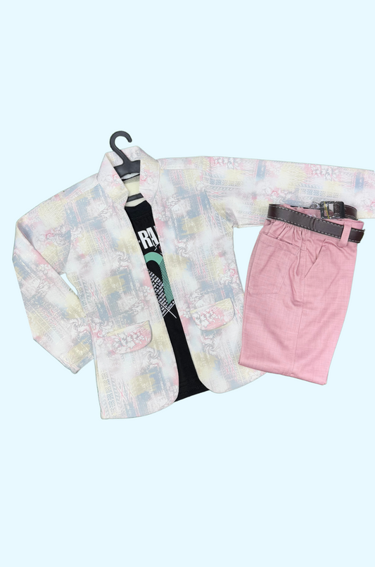 Floral Printed Overcoat Set