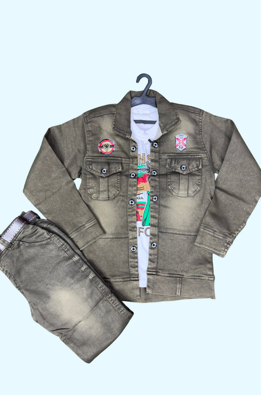 Denim Overcoat Set