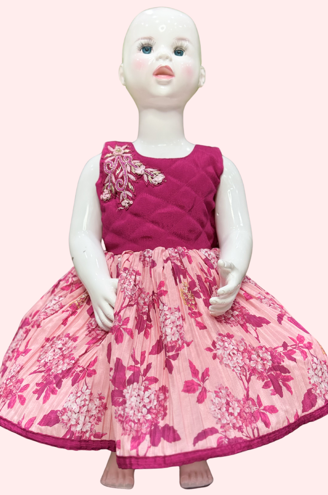 Kids Designer Frocks Sleeve Less 03