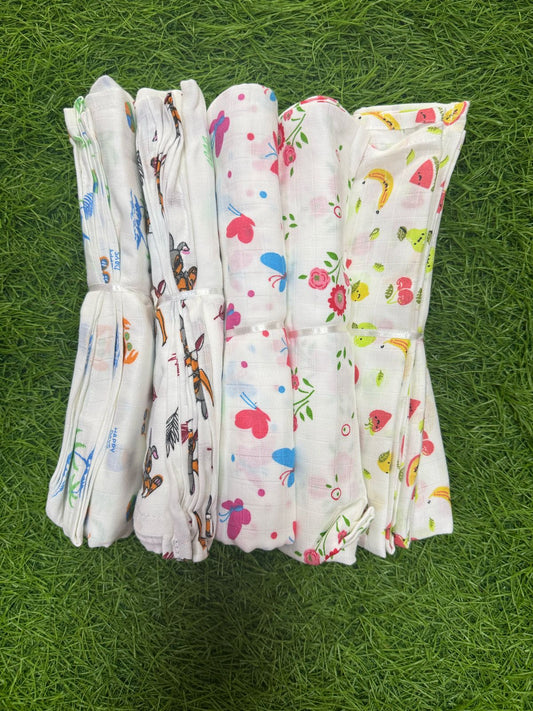 Muslin Baby Swaddles 2 piece combo @499