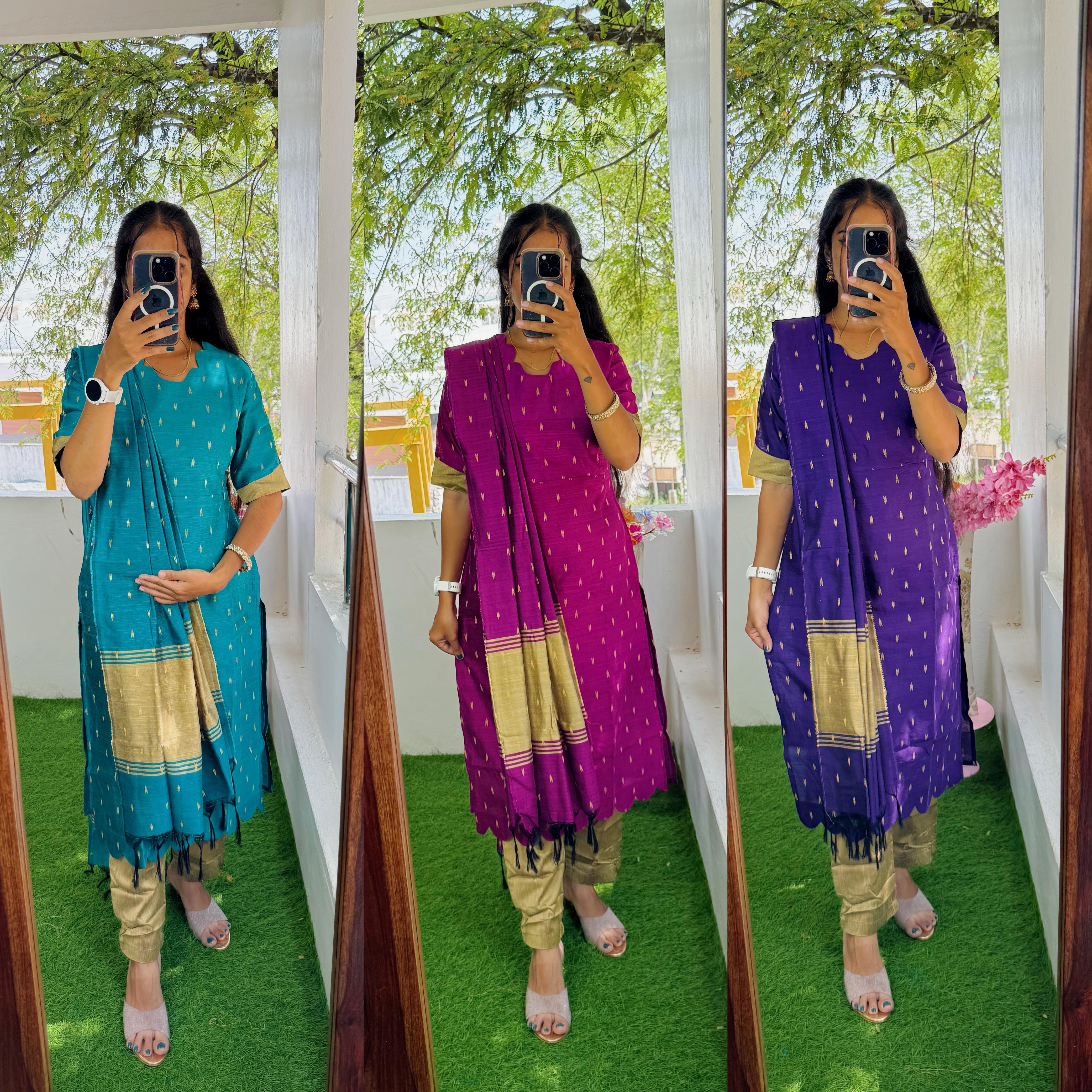 Feeding/Maternity - Premium Elite Salwar Suit Set(Top,Bottom,Duppata)