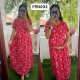 FRN003 Frill Zipless maternity/feeding Loungewear Maxi Pull up Model Buy 3@1200 free ship
