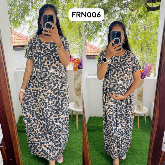 FRN006 Frill Zipless maternity/feeding Loungewear Maxi Pull up Model Buy 3@1200 free ship