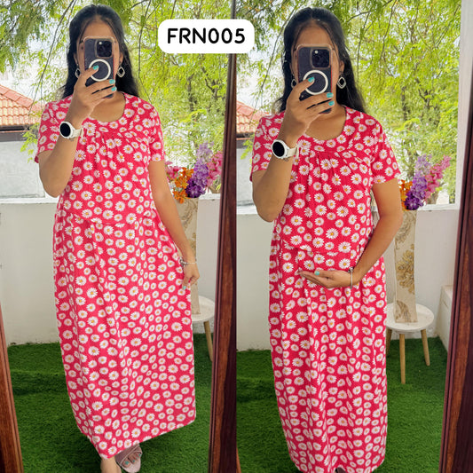 FRN005 Frill Zipless maternity/feeding Loungewear Maxi Pull up Model Buy 3@1200 free ship