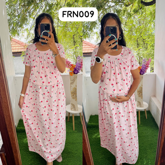 FRN009 Frill Zipless maternity/feeding Loungewear Maxi Pull up Model Buy 3@1200 free ship