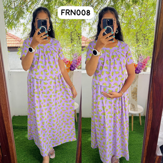 FRN008 Frill Zipless maternity/feeding Loungewear Maxi Pull up Model Buy 3@1200 free ship