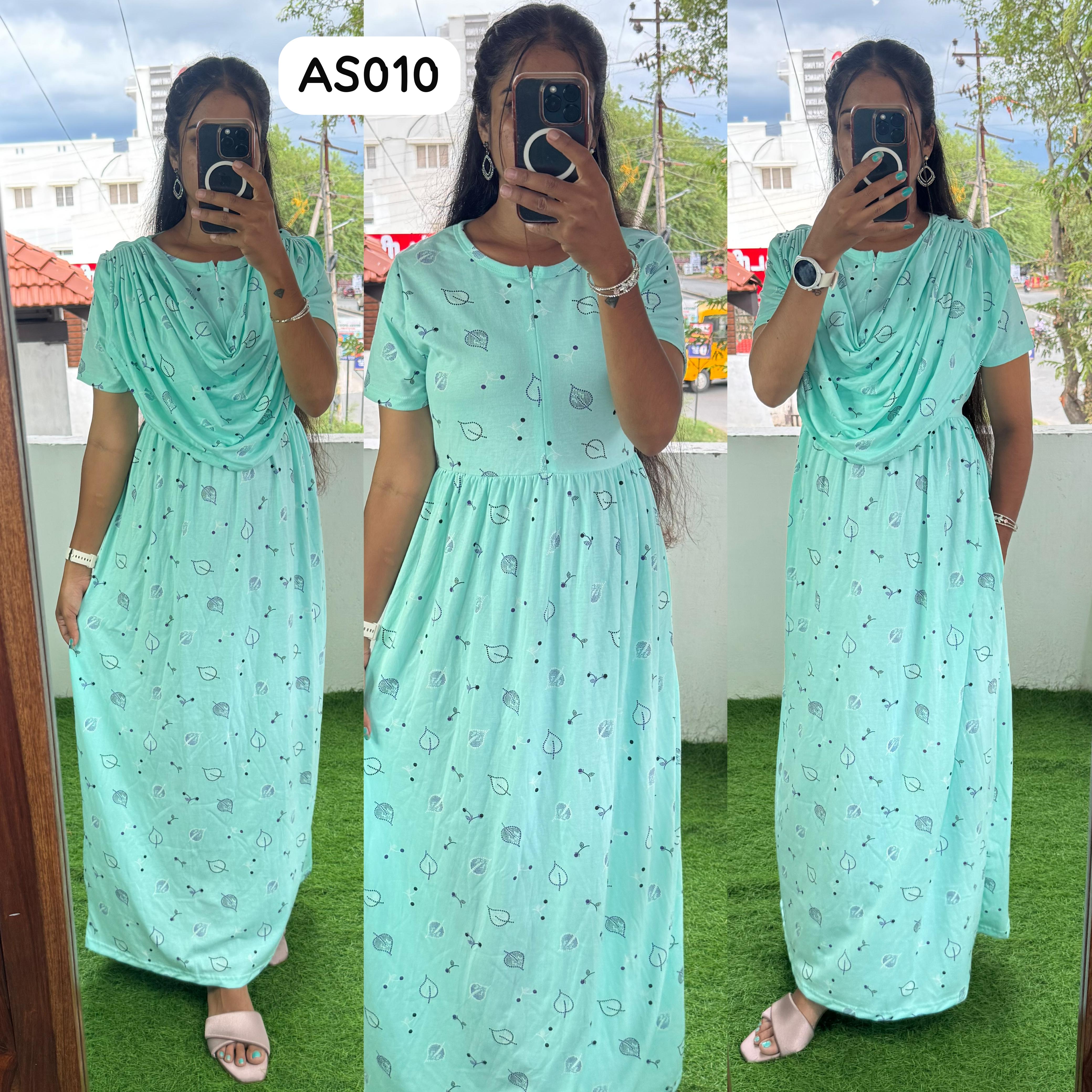 AS010- 2 in 1 Maxi with Detachable Duppatta and Centre Zip