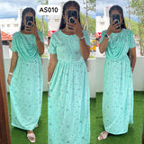 AS010- 2 in 1 Maxi with Detachable Duppatta and Centre Zip