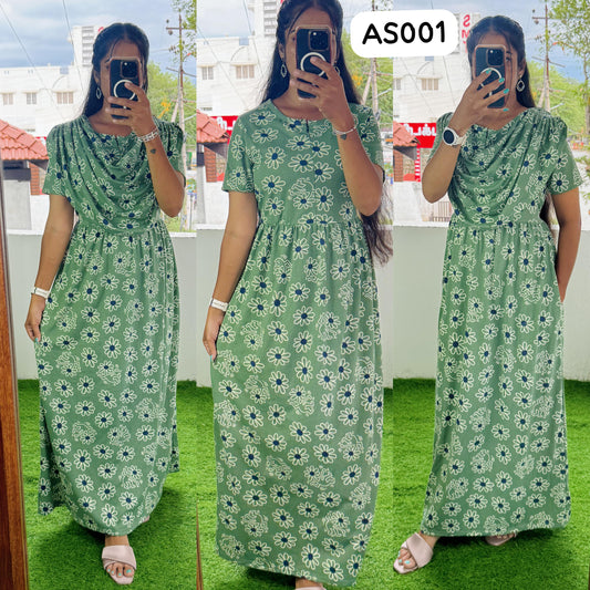 AS001- 2 in 1 Maxi with Detachable Duppatta and Centre Zip