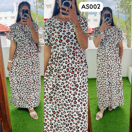 AS002- 2 in 1 Maxi with Detachable Duppatta and Centre Zip