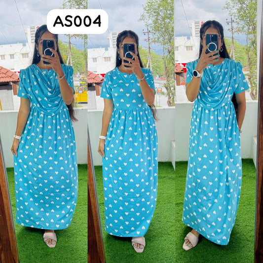 AS004- 2 in 1 Maxi with Detachable Duppatta and Centre Zip