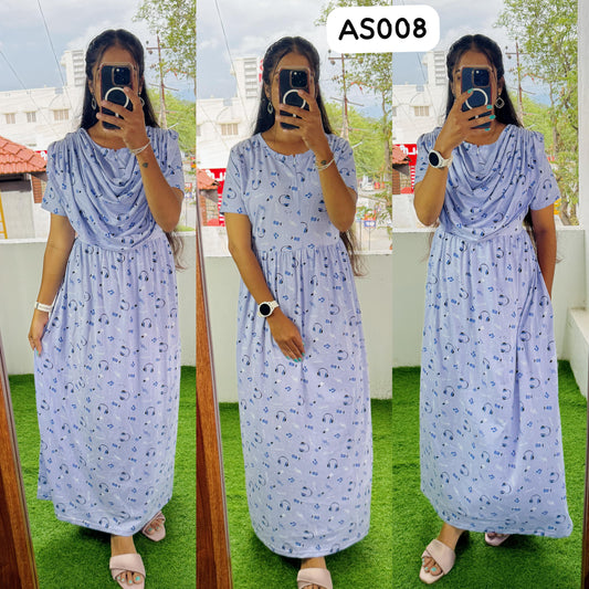 AS008- 2 in 1 Maxi with Detachable Duppatta and Centre Zip