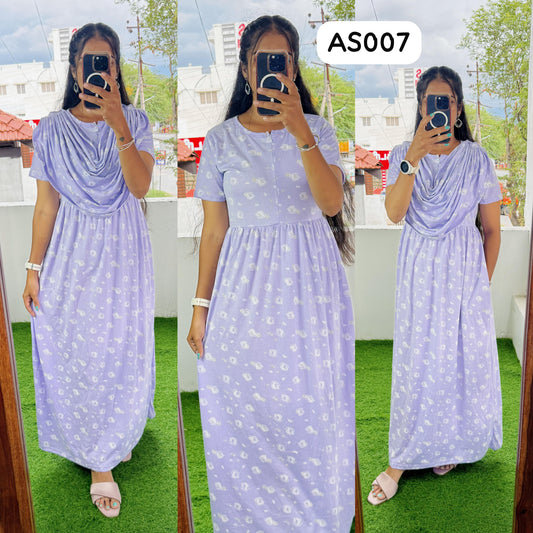 AS007- 2 in 1 Maxi with Detachable Duppatta and Centre Zip
