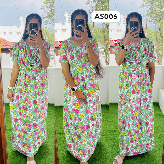 AS006- 2 in 1 Maxi with Detachable Duppatta and Centre Zip