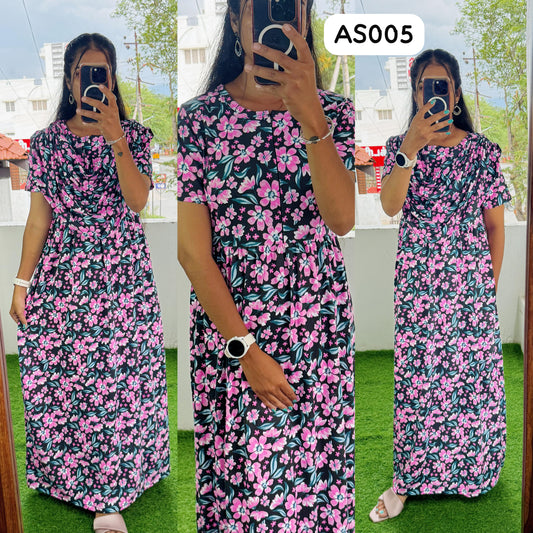 AS005- 2 in 1 Maxi with Detachable Duppatta and Centre Zip