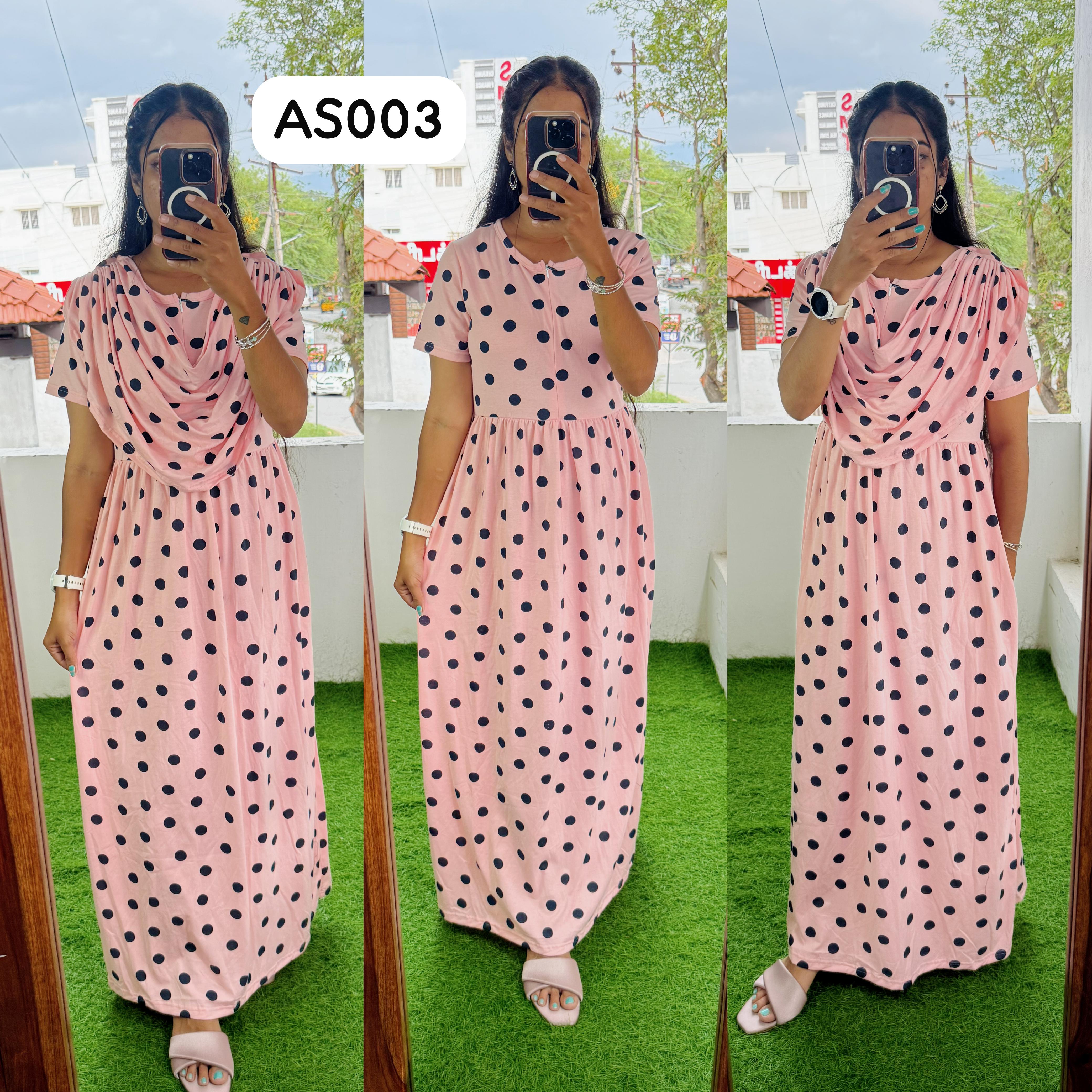 AS003- 2 in 1 Maxi with Detachable Duppatta and Centre Zip