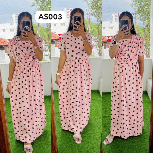 AS003- 2 in 1 Maxi with Detachable Duppatta and Centre Zip