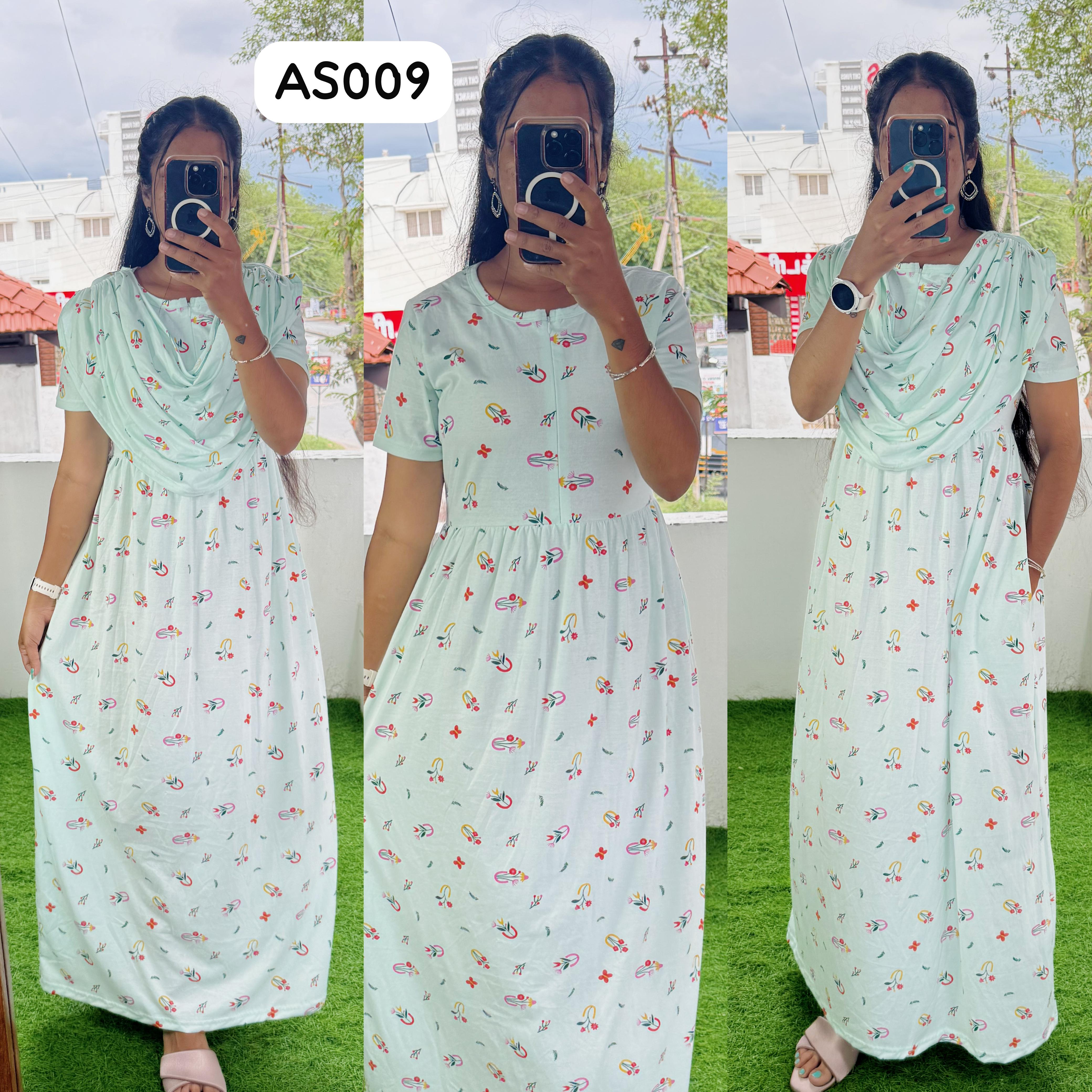 AS009- 2 in 1 Maxi with Detachable Duppatta and Centre Zip