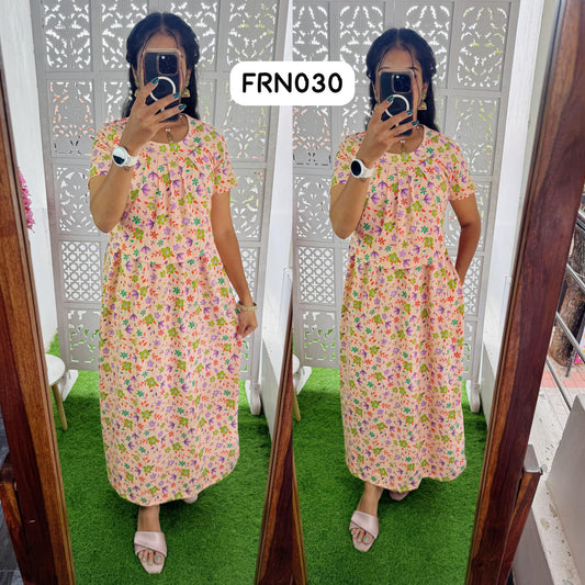 FRN030 Frill Zipless maternity/feeding Loungewear Maxi Pull up Model Buy 3@1200 free ship