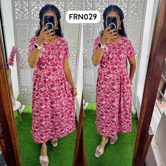 FRN029 Frill Zipless maternity/feeding Loungewear Maxi Pull up Model Buy 3@1200 free ship