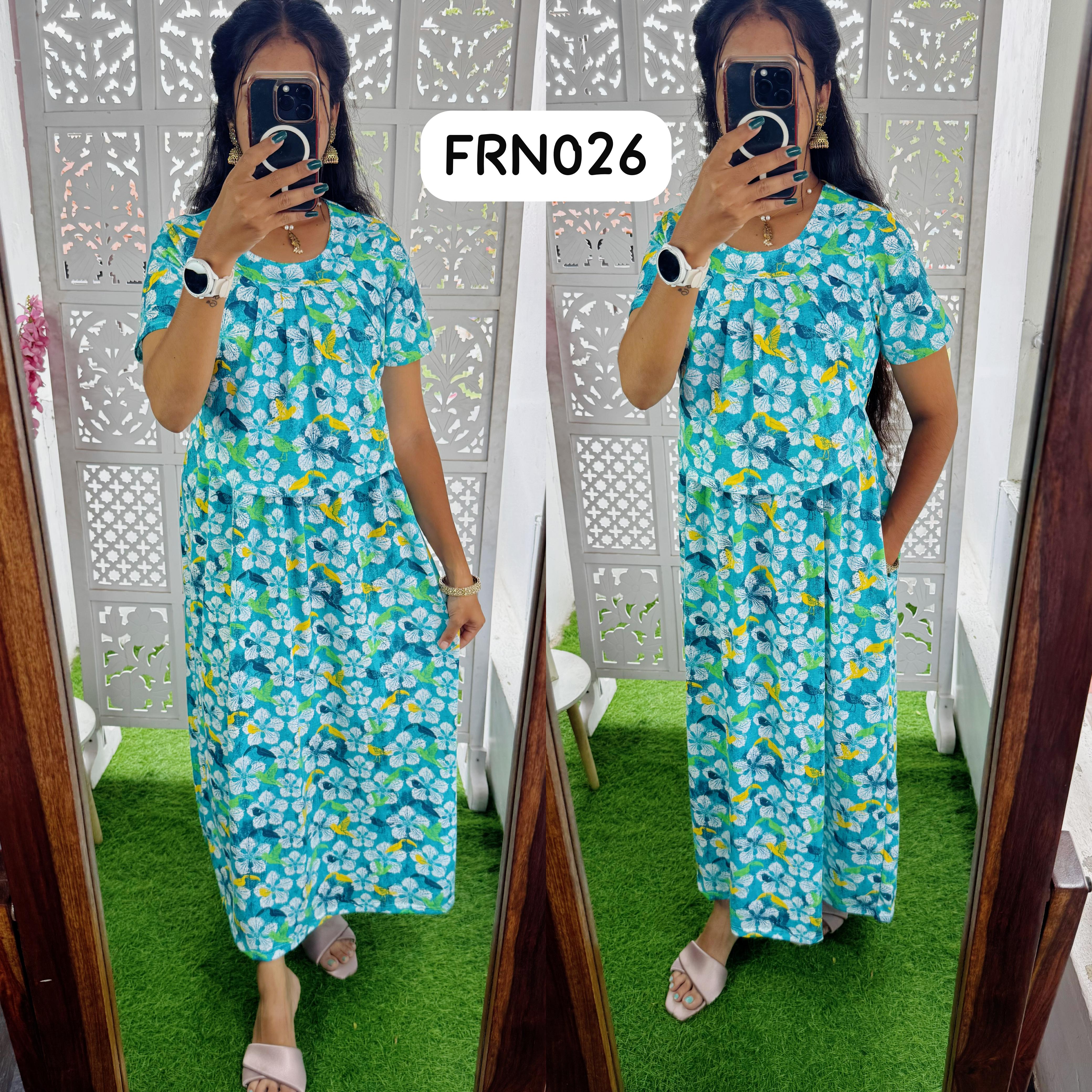 FRN026 Frill Zipless maternity/feeding Loungewear Maxi Pull up Model Buy 3@1200 free ship