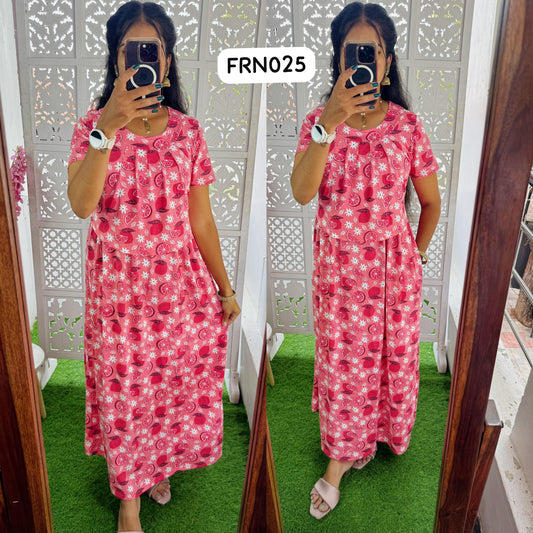 FRN025 Frill Zipless maternity/feeding Loungewear Maxi Pull up Model Buy 3@1200 free ship