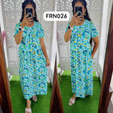 FRN026 Frill Zipless maternity/feeding Loungewear Maxi Pull up Model Buy 3@1200 free ship