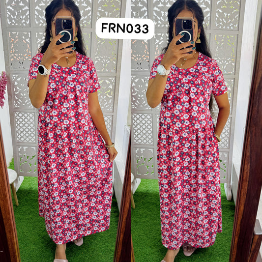 FRN033 Frill Zipless maternity/feeding Loungewear Maxi Pull up Model Buy 3@1200 free ship