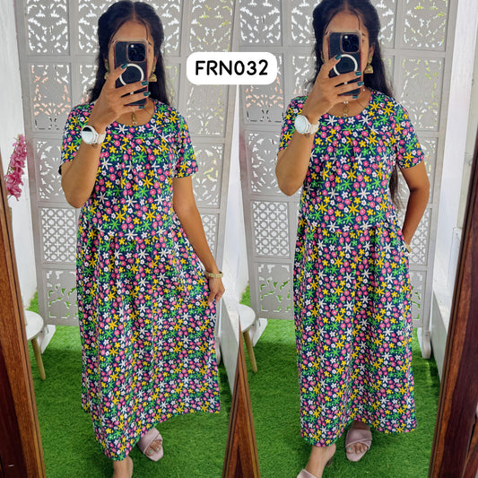 FRN032 Frill Zipless maternity/feeding Loungewear Maxi Pull up Model Buy 3@1200 free ship